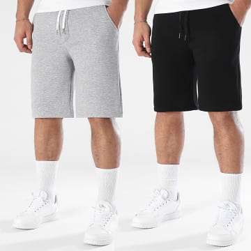 LBO - Set van 2 Relaxed Jogging Shorts 1696 1693 Heather Grey Zwart